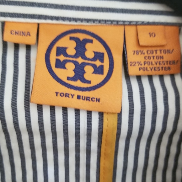 Tory Burch Grey and White Striped Blazer - Picture 6 of 6